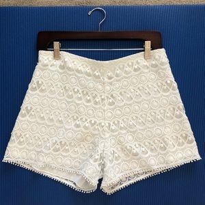 Alexis White Embroidered Estee Shorts